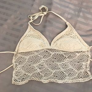 Cream colored bikini top